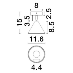 LUCES SALVADO LE45591/5 ceiling lamp GU10 adjustable shade