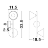 LUCES SALVADO LE45592/7 kinkiet 2xGU10 kolor złoty, mokka