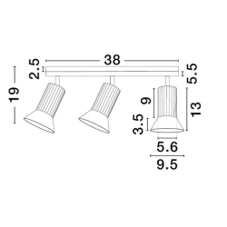 LUCES MARENZO LE45604/9 lampa sufitowa 3xGU10 złoty, brązowy