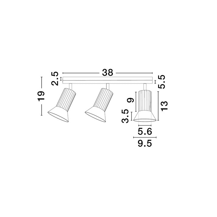 LUCES MARENZO LE45604/9 lampa sufitowa 3xGU10 złoty, brązowy