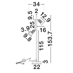 LUCES MARENZO LE45612/3 floor lamp 2xGU10 gold brown