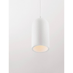 LUCES ZORENCA LE45566 lampa wisząca E27 biała gipsowa Ø10cm