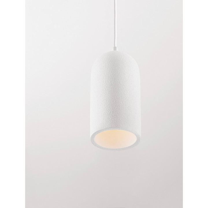 LUCES ZORENCA LE45566 lampa wisząca E27 biała gipsowa &Oslash;10cm