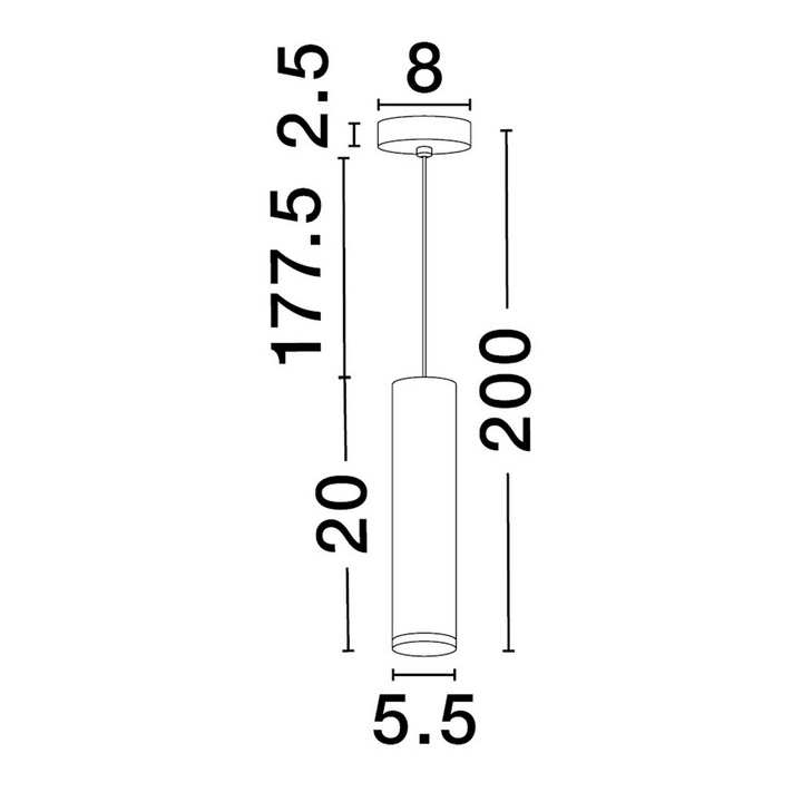 LUCES ZENFARO LE45669/72 lampa wisząca &Oslash;5,5cm czarna, biała