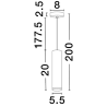 LUCES ZENFARO LE45669/72 hanging lamp Ø5.5cm black, white