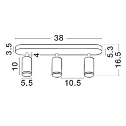 LUCES ZENFARO LE45679/80 lampa sufitowa 3 reflektory GU10
