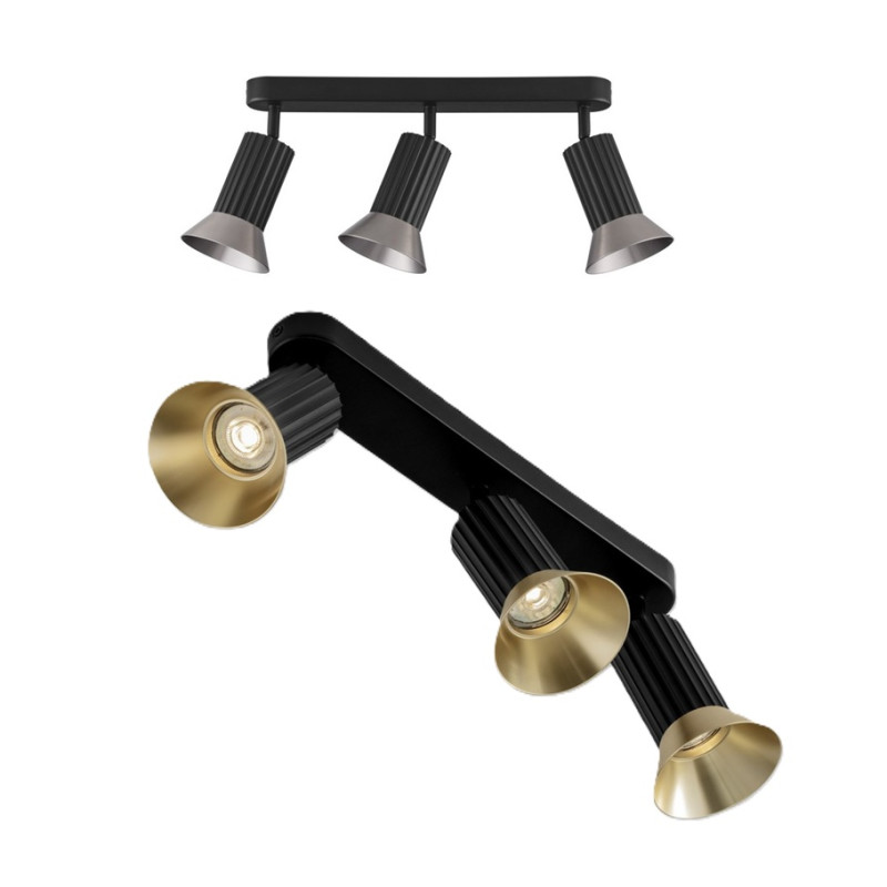 LUCES MARENZO LE45604/9 lampa sufitowa 3xGU10 złota, brązowa