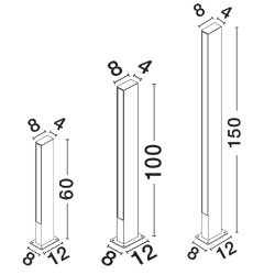 LUCES CARMIZO LE75107/8/9 lampa ogrodowa LED 60/100/150cm