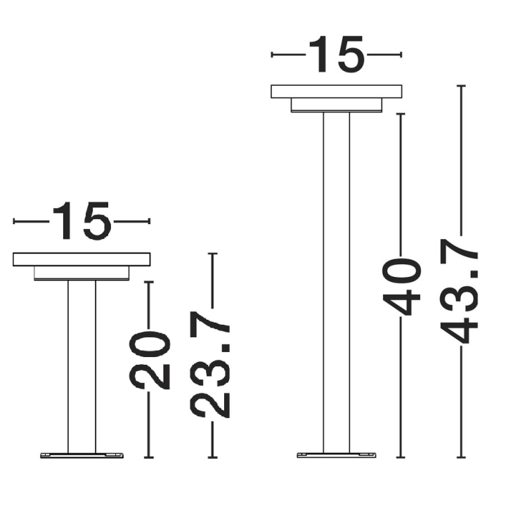 LUCES ALONVIA LE75154/5 lampa ogrodowa stojąca LED 34/43cm