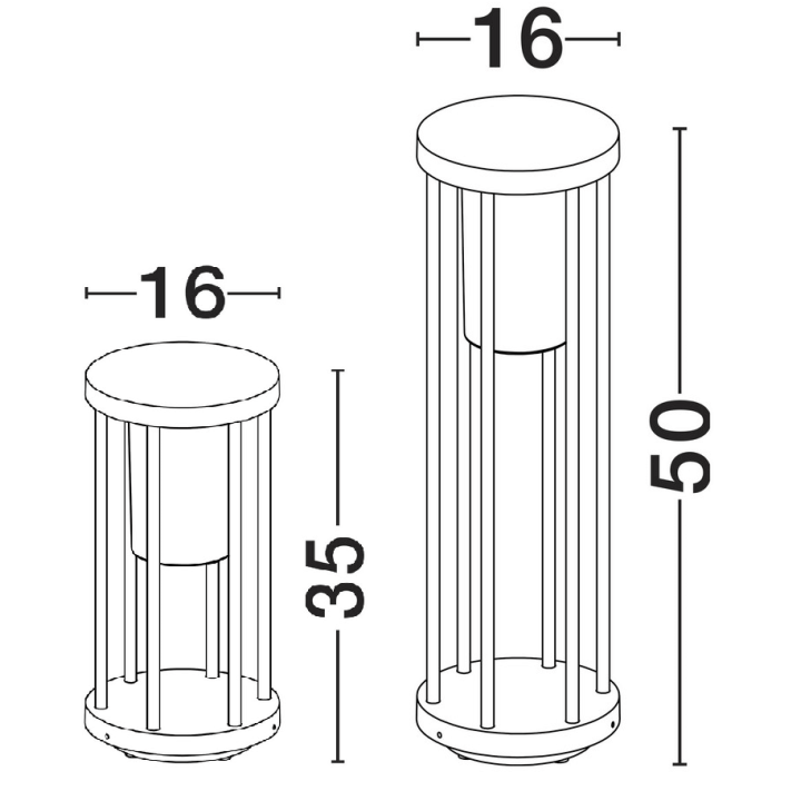 LUCES MONTIVA LE75172/3 lampa ogrodowa E27 2 wysokości IP65