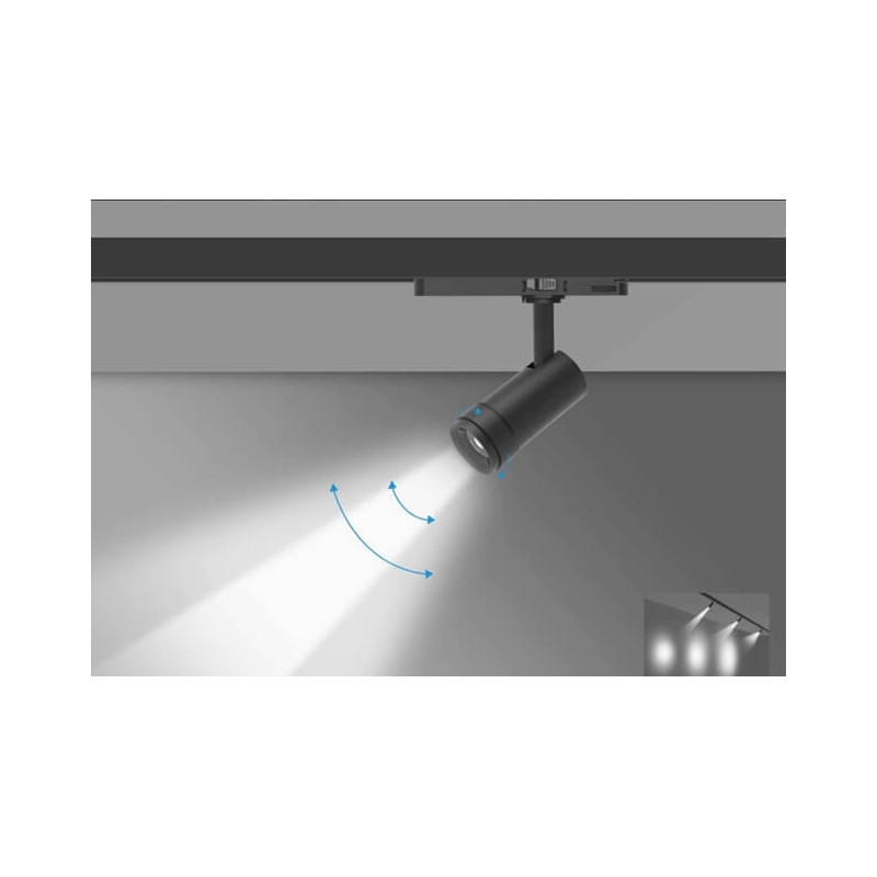 Track Light 3F zoom LED 15W white, black 3000K-5700K