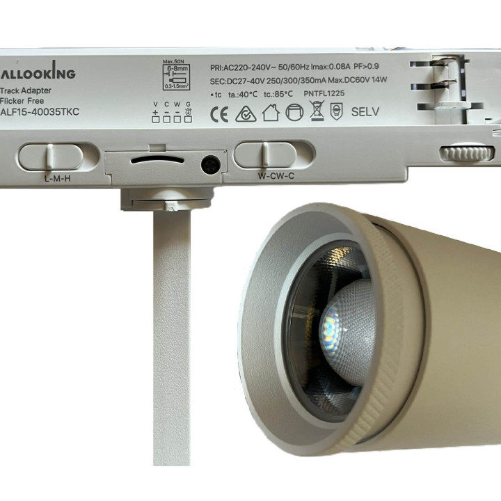 Reflektor szynowy zoom LED 15W track 3F biały, czarny 3000K-5700K