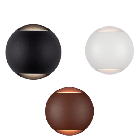LUCES DONVELA LE75305/6/7 okrągły kinkiet LED góra/dół IP65 LUCES DONVELA LE75305/6/7 okrągły kinkiet LED góra/dół IP65