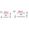 LUCES FELORNA LE45686/7/8/9 kinkiet łazienkowy LED 60/80cm