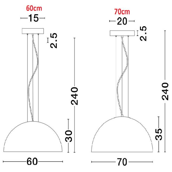 LUCES JULIACA LE44857/8 hanging lamp 3xE27 diameter 60/70cm