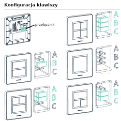 Panel przyciskowy DALI-2 z LED biały/czarny/złoty/srebrny