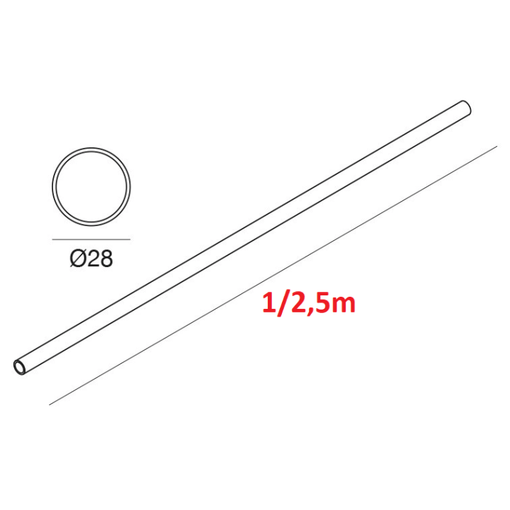 Rura z poliwęglanu do NEONFLEX &ndash; 1m/2,5m, średnica 2,8cm