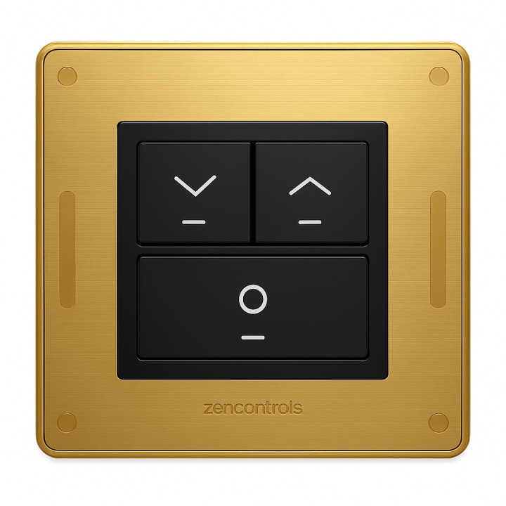 DALI-2 roller shutter push button panel black, gold, silver