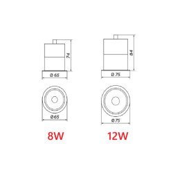 LOONARI LUNI recessed LED IP44 8W-12W 3000K-6000K