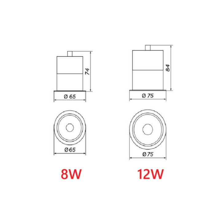 LOONARI LUNI oprawa podtynkowa LED 8W-12W 3000K, 4000K, 6000K