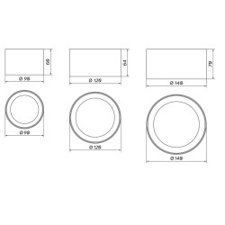 LOONARI NEA LED surface lamp power 8-15W 3000K-4000K-5000K