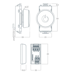 ZENCONTROL DALI-2 rotary dimmer for built-in use
