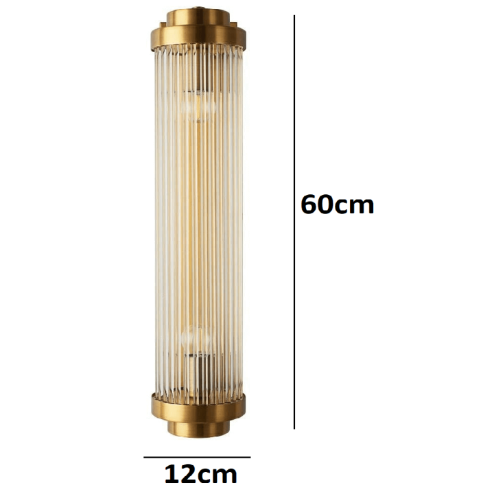 ADANI COLUMN złoty kinkiet 60cm, elegancki styl żar&oacute;wka E14
