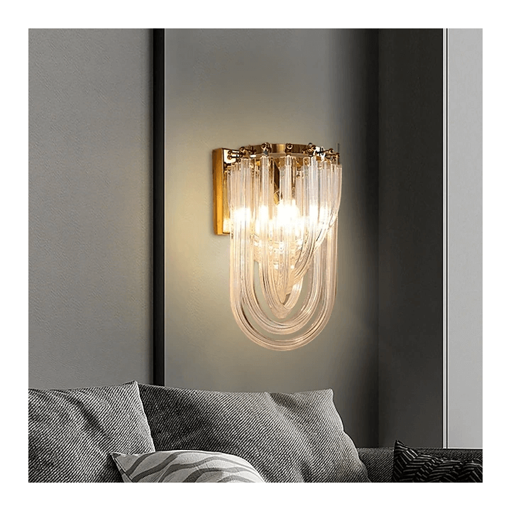 ADANI Greco Murano wall lamp gold and glass in a glamorous style