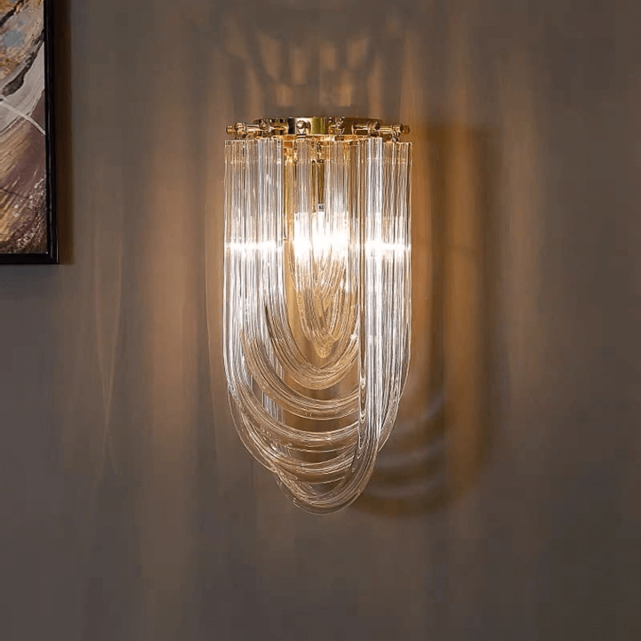 ADANI Greco Murano wall lamp gold and glass in a glamorous style