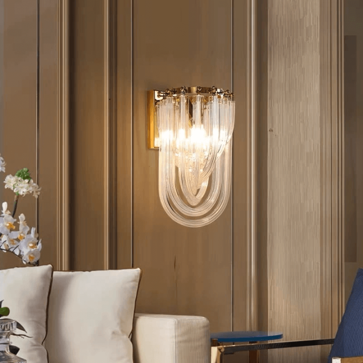 ADANI Greco Murano kinkiet złoto i szkło w stylu glamour