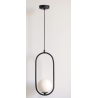 ADANI CORDEL BLACK pendant lamp with a milky shade E14