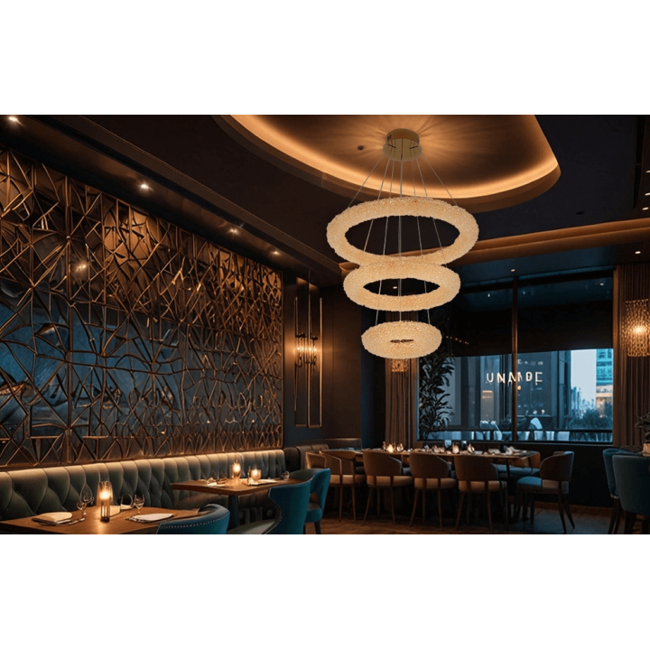 ADANI Swarovski lampa wisząca LED 80cm kryształki czarna, złota