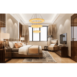 ADANI Swarovski LED hanging lamp 80cm crystal black gold