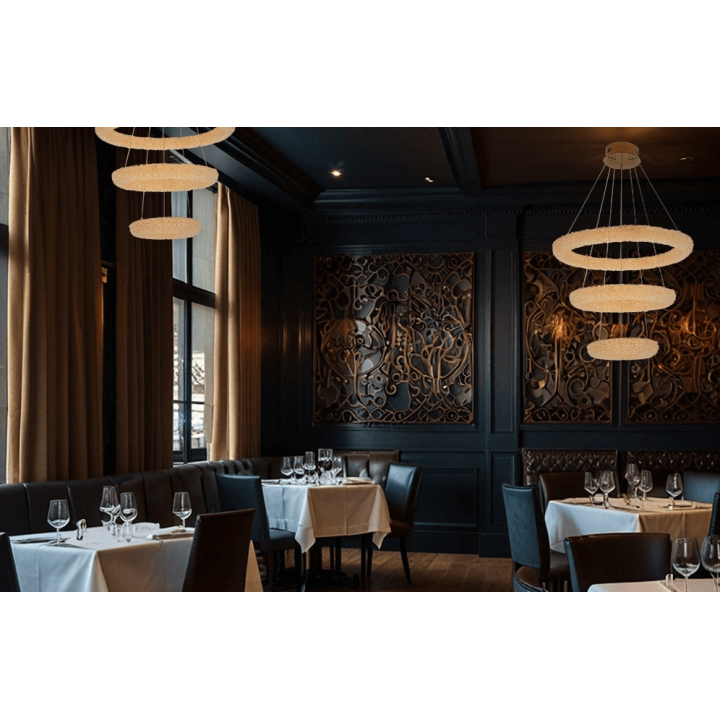 ADANI Swarovski lampa wisząca LED 80cm kryształ czarna złota
