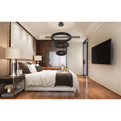 ADANI Swarovski LED hanging lamp 80cm crystal black gold