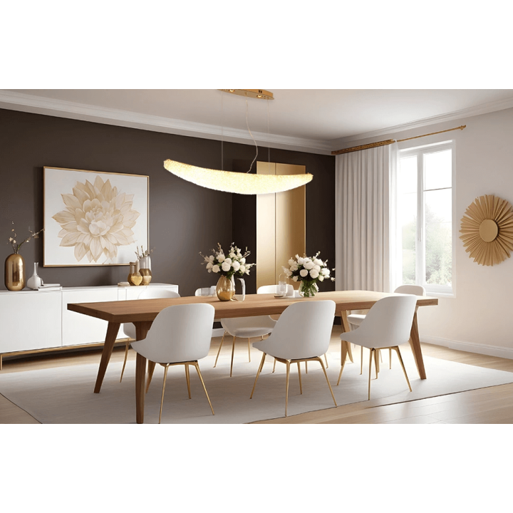 ADANI Swarovski podłużna lampa wisząca z kryształami LED