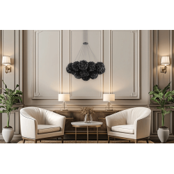 ADANI Swarovski luxury crystal pendant lamp, gold, black