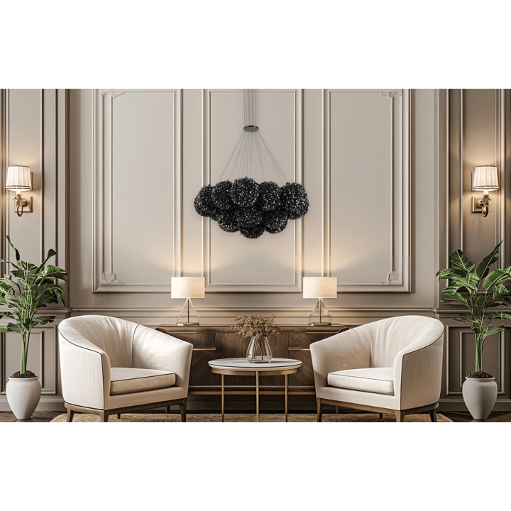 ADANI Swarovski lampa wisząca luksus kryształ, złoto, czerń