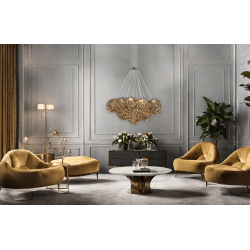 ADANI Swarovski luxury crystal pendant lamp, gold, black