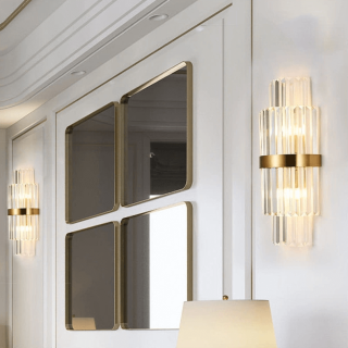 ADANI IMPERIAL wall lamp &ndash; gold and crystal, classic shape