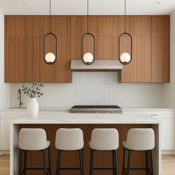 ADANI CORDEL BLACK pendant lamp with a milky shade E14