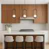 ADANI CORDEL BLACK pendant lamp with a milky shade E14