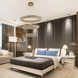 ADANI Swarovski LED Pendant Lamp 80cm crystals black, gold