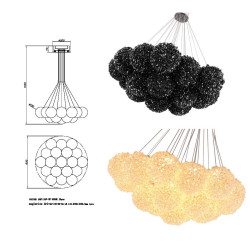 ADANI Swarovski crystals LED Ball Pendant Lamp black, gold