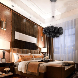 ADANI Swarovski crystals LED Ball Pendant Lamp black, gold