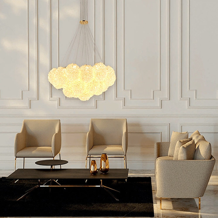 ADANI Swarovski lampa wisząca kryształowe kule LED czarne, złote