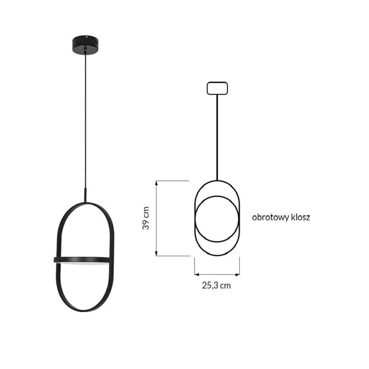 ADANI SPINNER MINI czarna lampa wisząca LED 18W