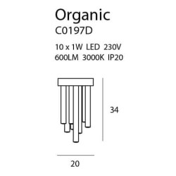 Maxlight ORGANIC LED 10W C0117D, C0197D złoto, chrom