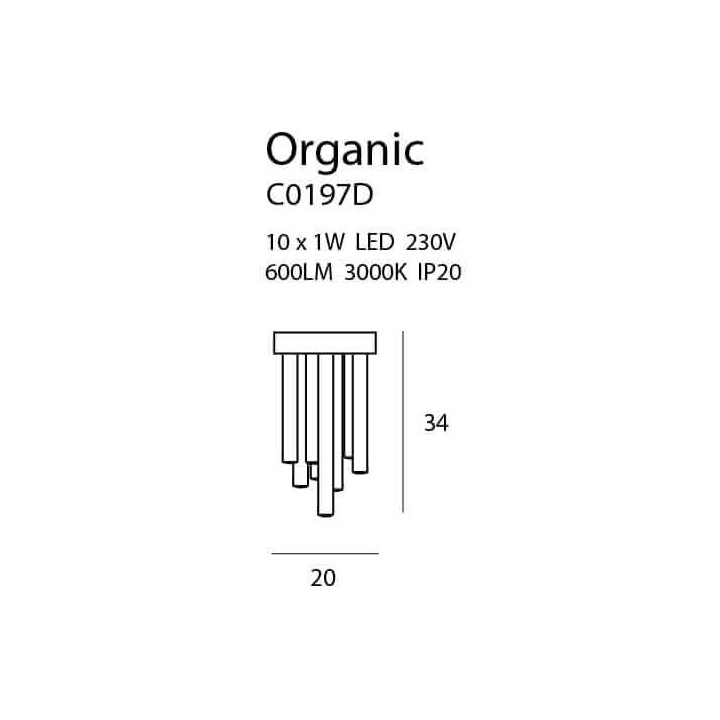 Maxlight ORGANIC LED 10W C0117D, C0197D gold, chrome