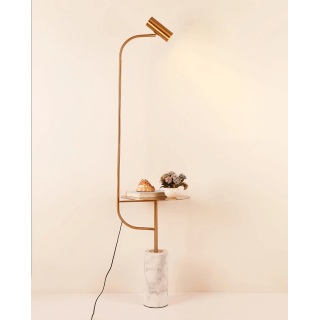 ADANI MOZAMBIK lampa podłogowa złota, marmurowa podstawa